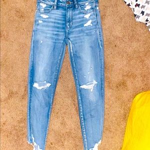 High rise crop jeans